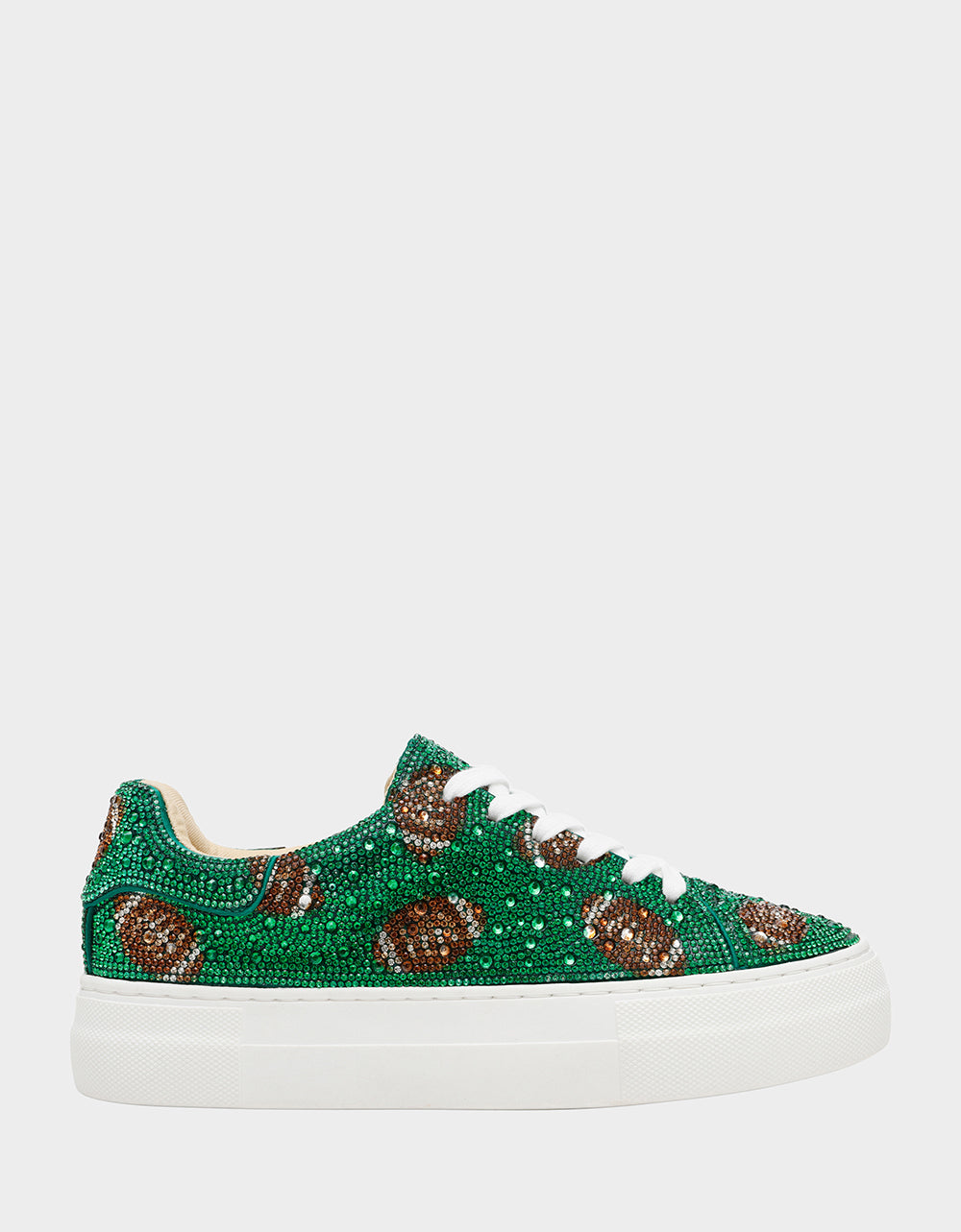 Rhinestone Platform Sneakers for Women | SIDNY Green Football