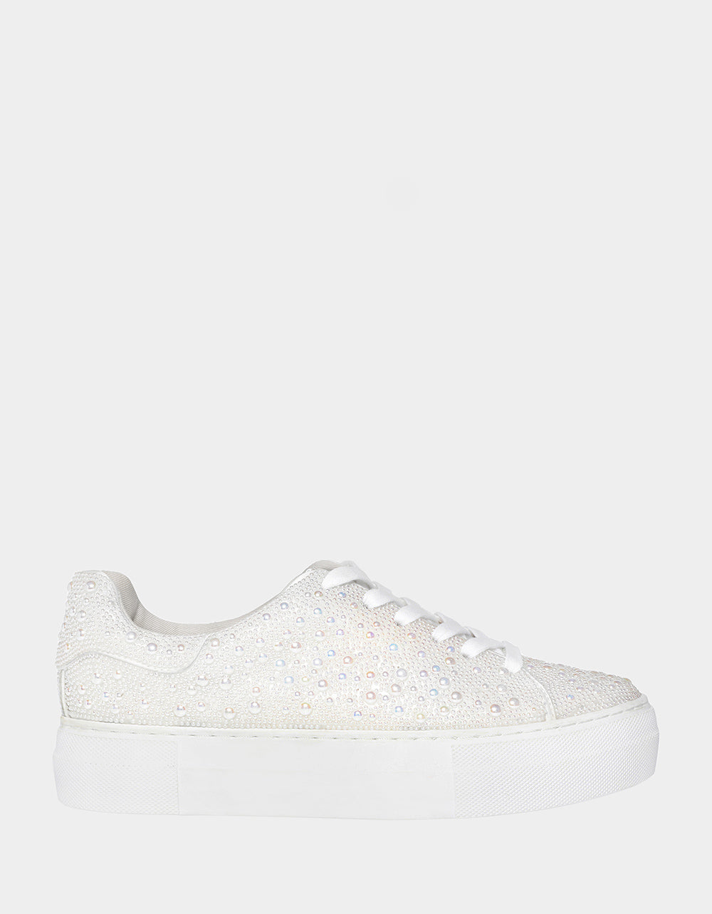 Pearl Platform Sneakers with Rhinestones for Women | SIDNY IVORY