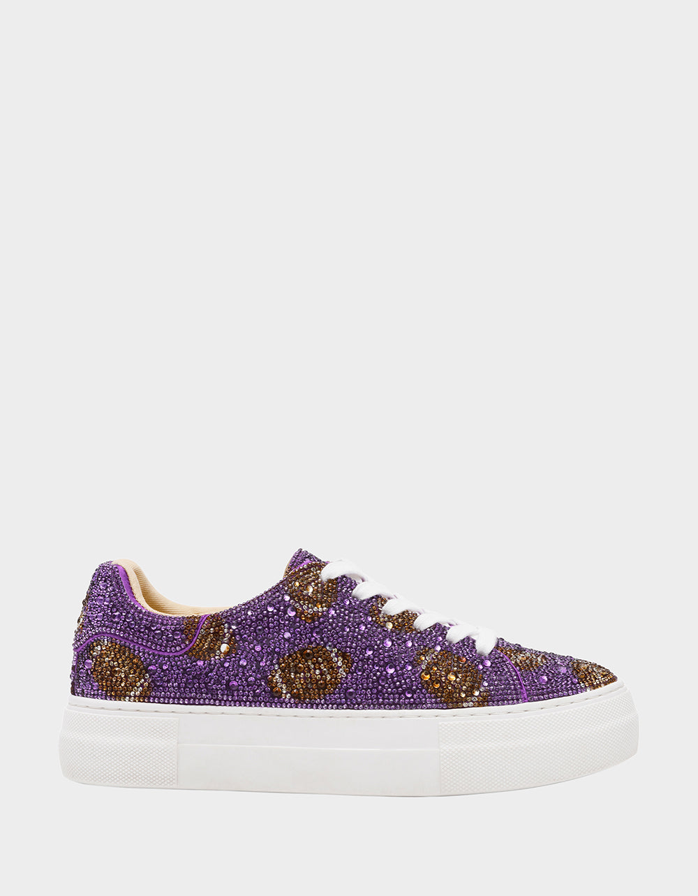 Rhinestone Platform Sneakers for Women | SIDNY Purple Football