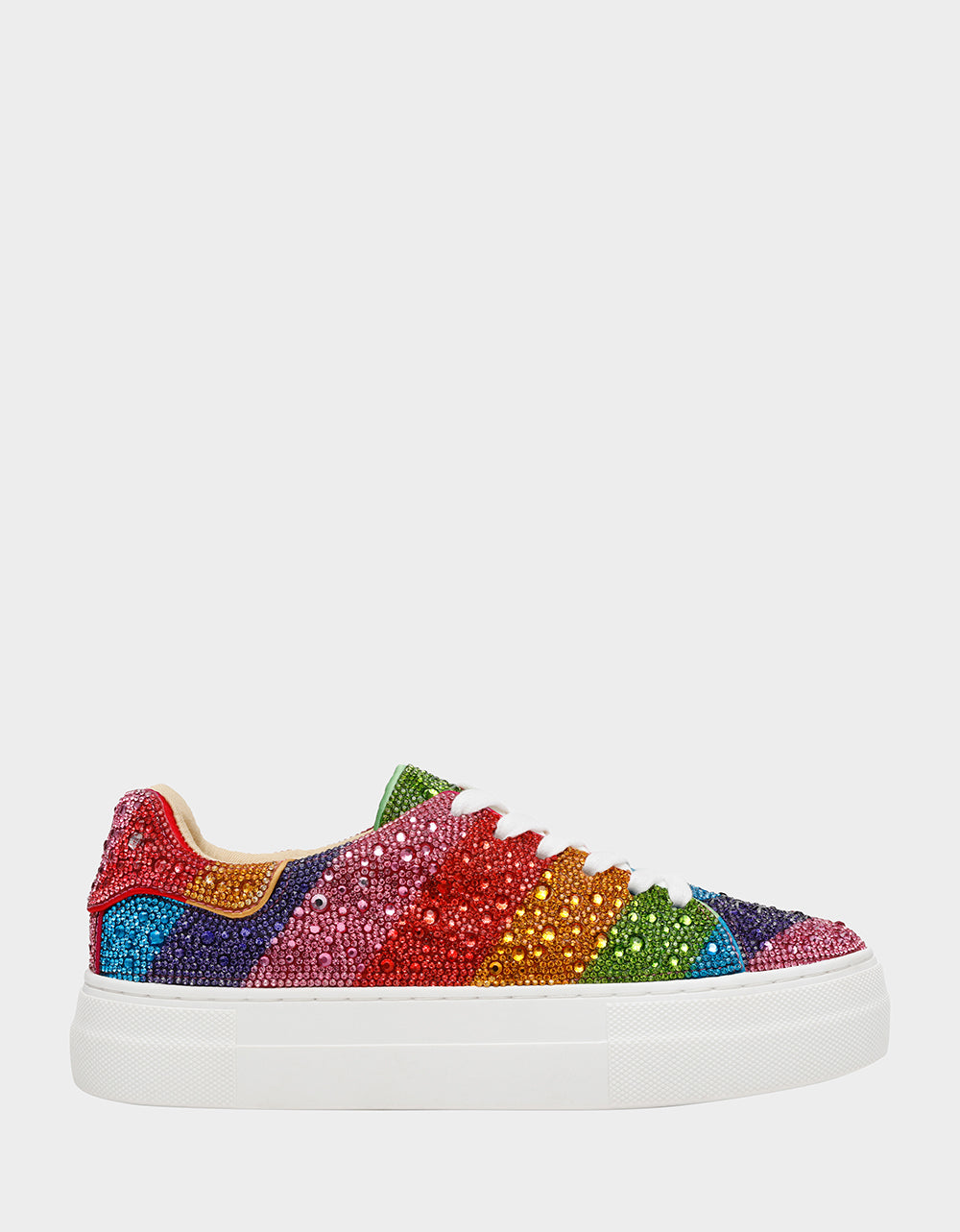 Rhinestone Platform Sneakers with Sparkly Design | SIDNY Rainbow