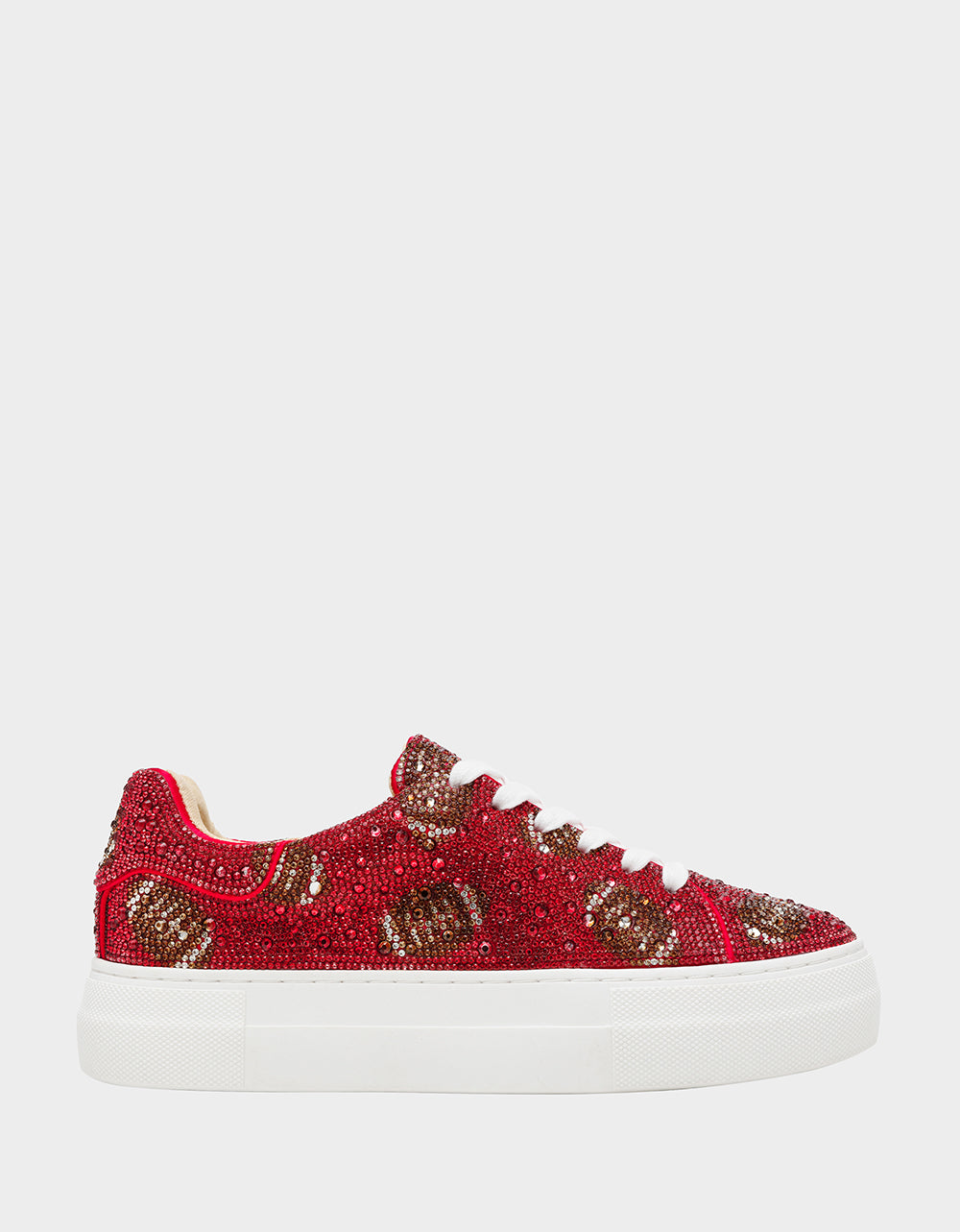Rhinestone Platform Sneakers for Women | SIDNY Red Football