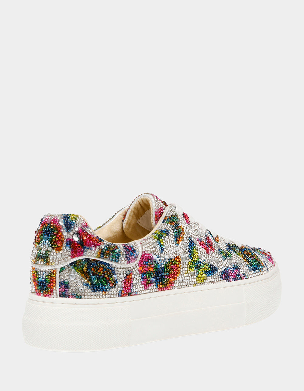 Rhinestone Platform Sneakers for Women | SIDNY Silver Butterfly