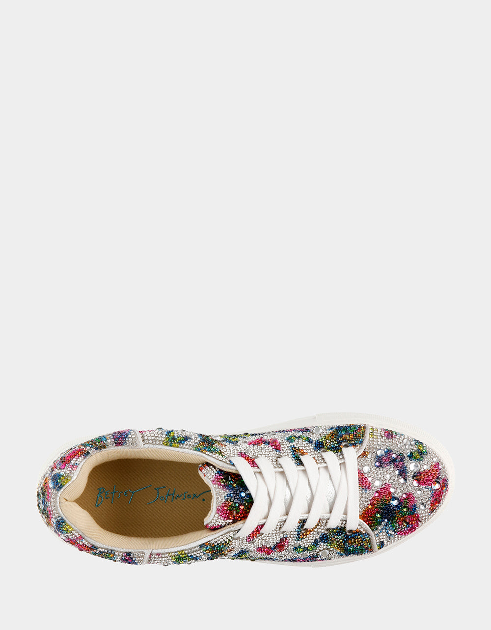 Rhinestone Platform Sneakers for Women | SIDNY Silver Butterfly