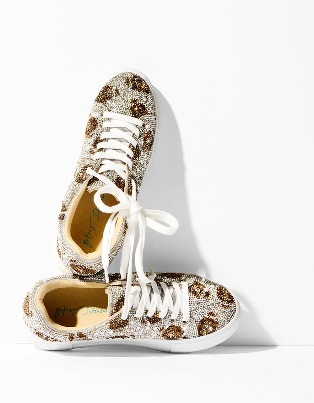 Rhinestone Platform Sneakers for Women | SIDNY Silver Football