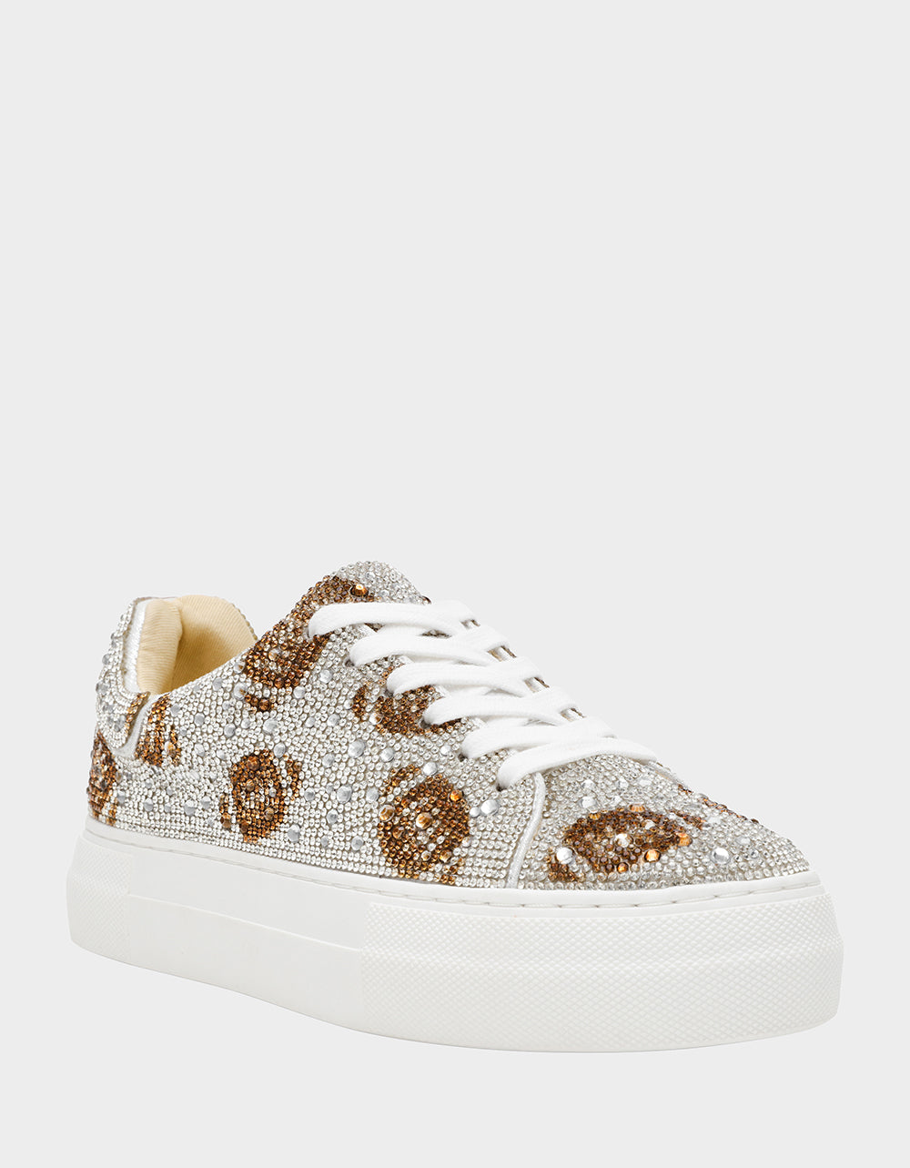Rhinestone Platform Sneakers for Women | SIDNY Silver Football