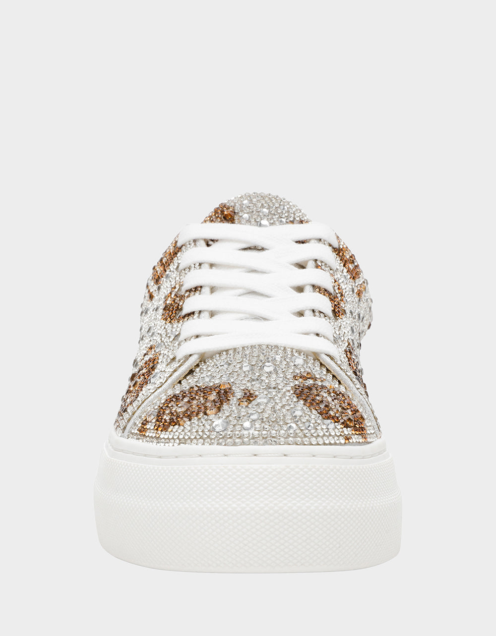 Rhinestone Platform Sneakers for Women | SIDNY Silver Football