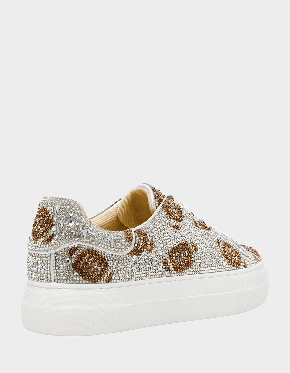 Rhinestone Platform Sneakers for Women | SIDNY Silver Football