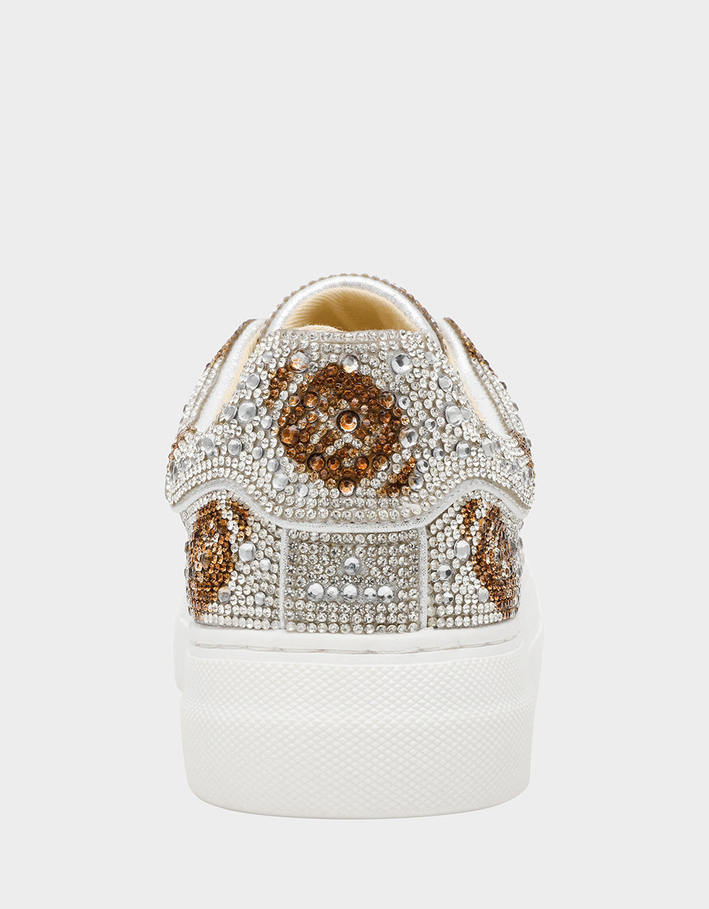 Rhinestone Platform Sneakers for Women | SIDNY Silver Football