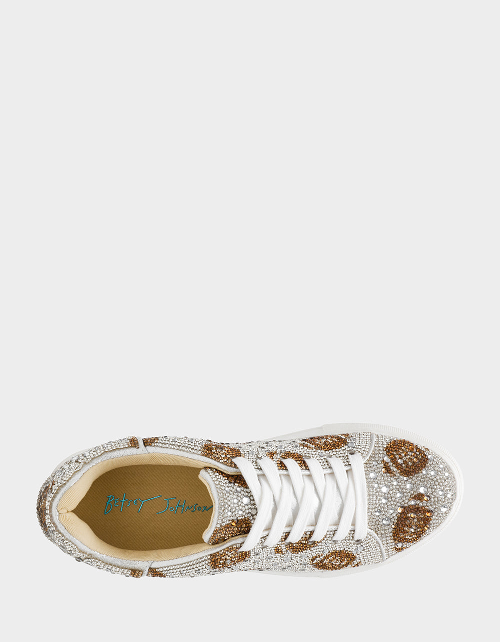 Rhinestone Platform Sneakers for Women | SIDNY Silver Football