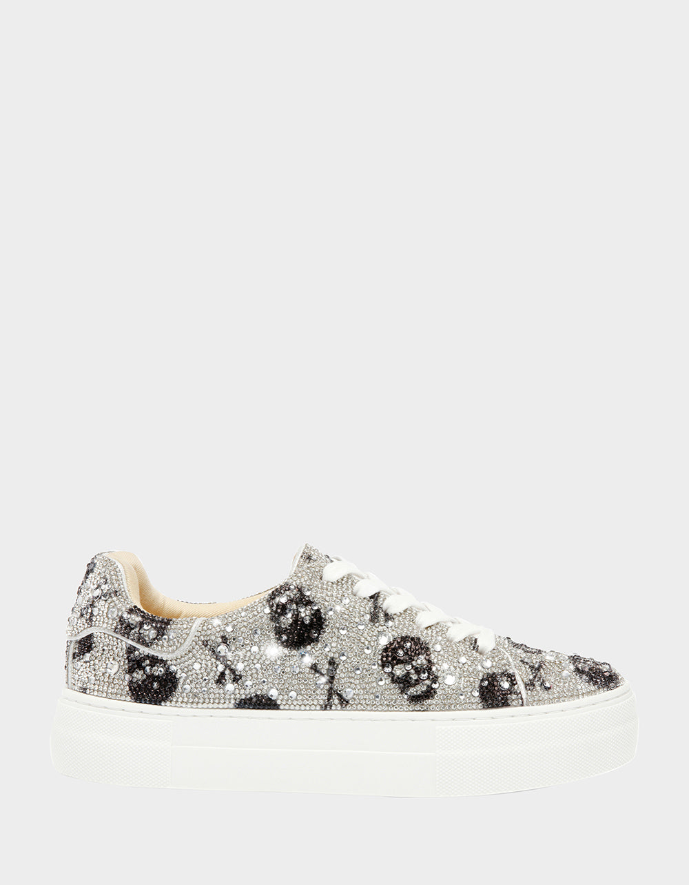 Rhinestone Platform Sneakers with Lace-Up Closure | SIDNY Skulls