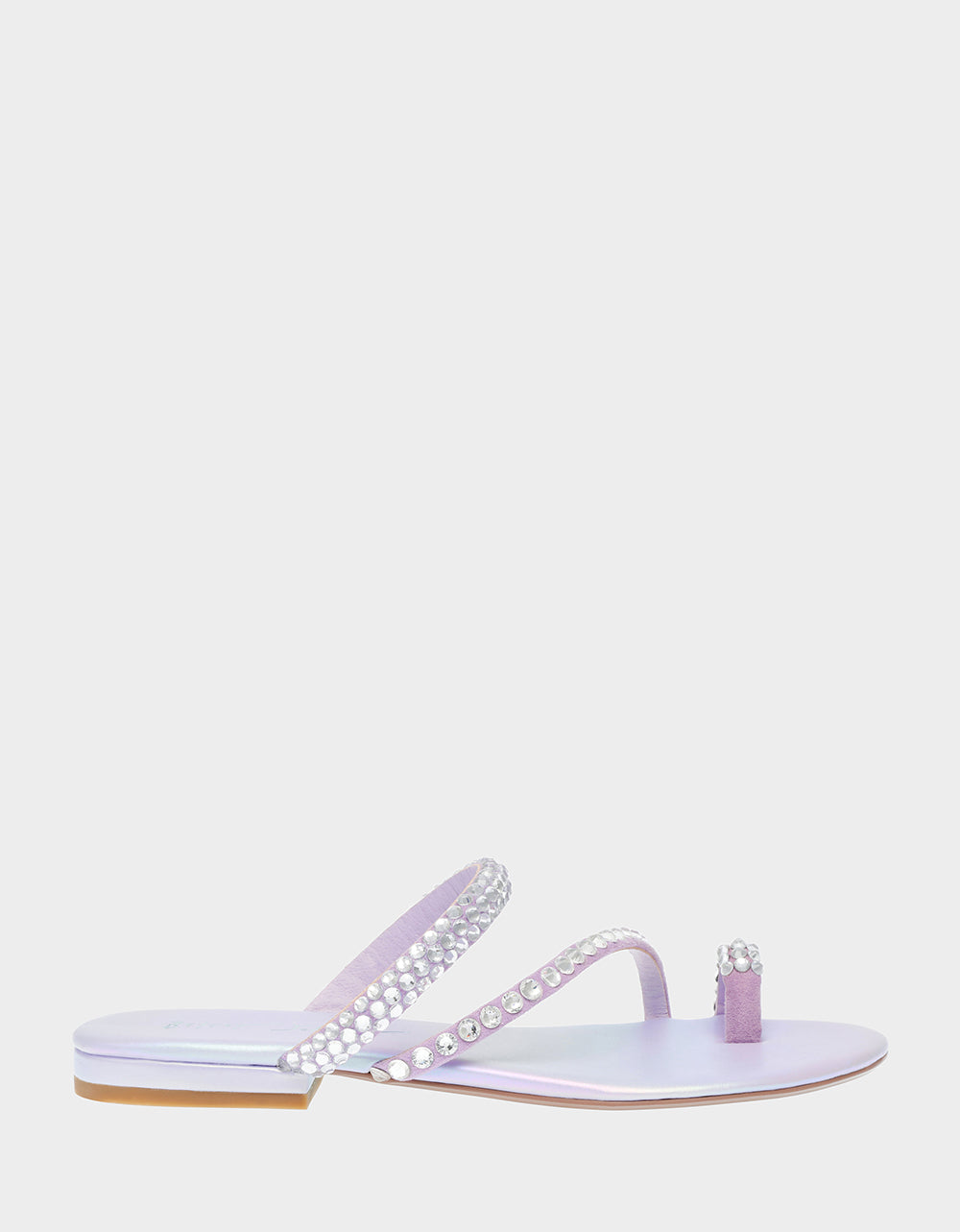 Sparkly Strappy Sandals with Toe Strap for Glam | Silas Lavender