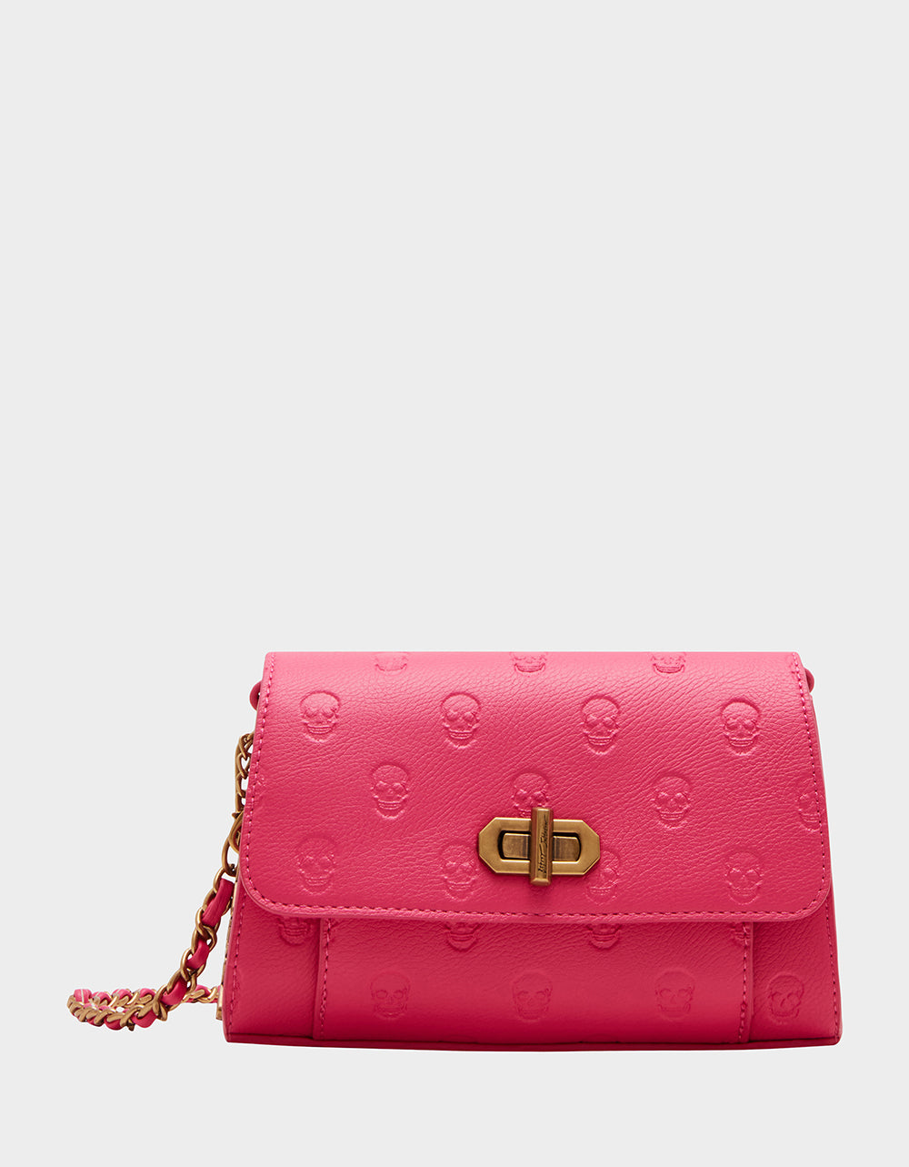 Mini Crossbody Bag with Skull Design & Turn-Lock Closure | Skullicious Pink