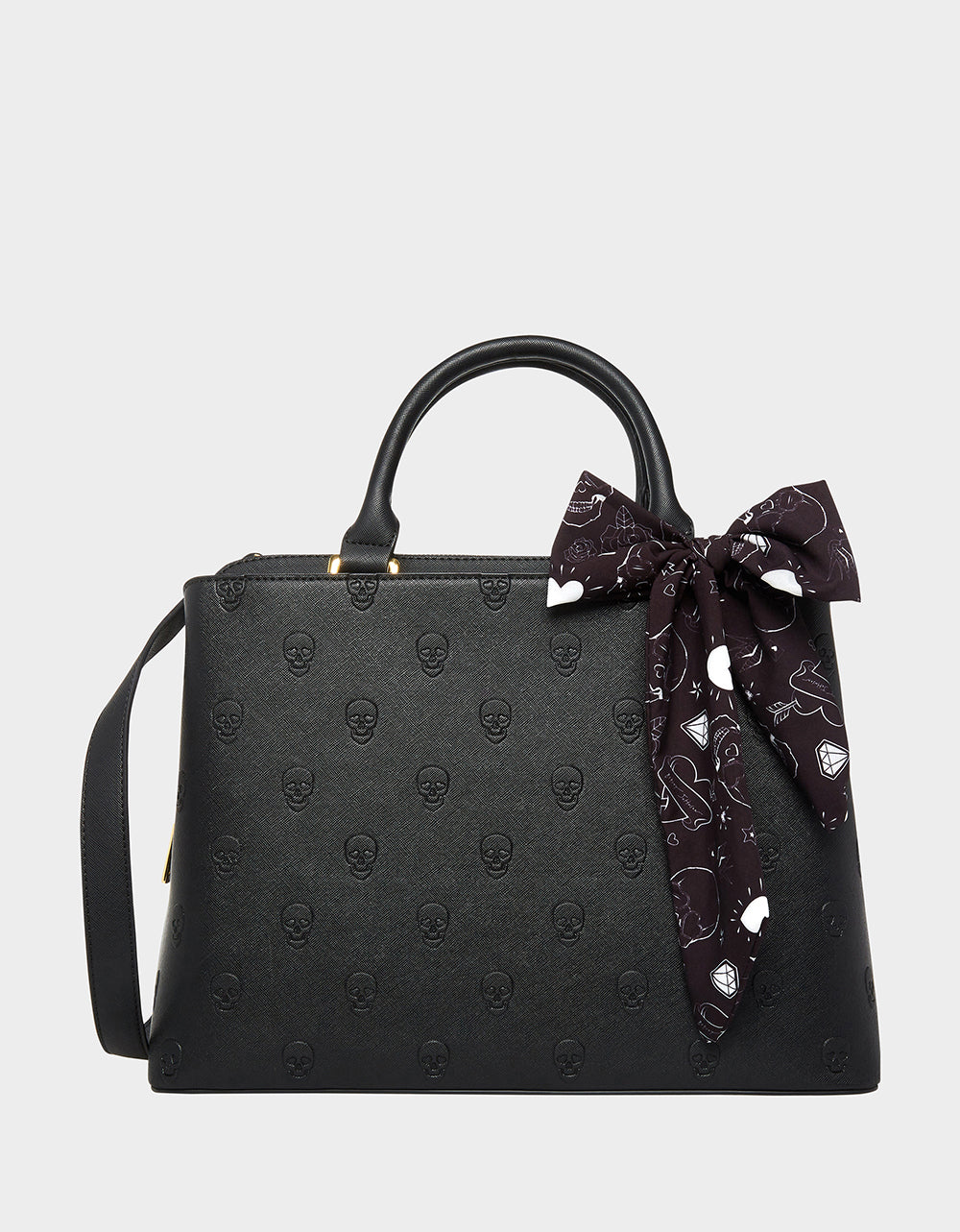 Skull-Pattern Crossbody Satchel Bag for Everyday Use | Skullicious Black
