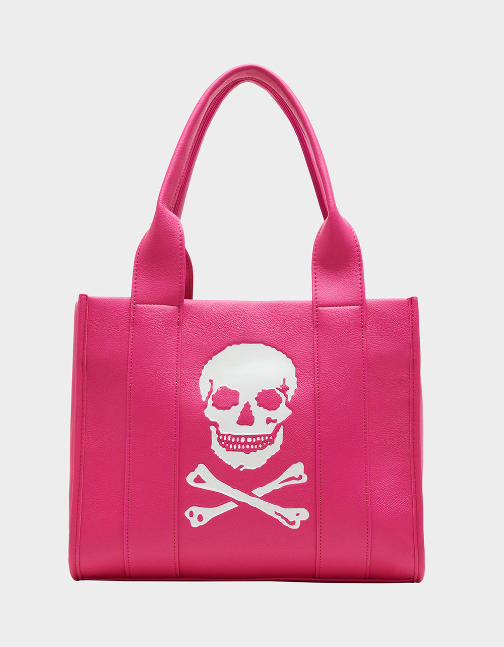 Skull Print Pink Tote Bag for Women | Skully Deboss