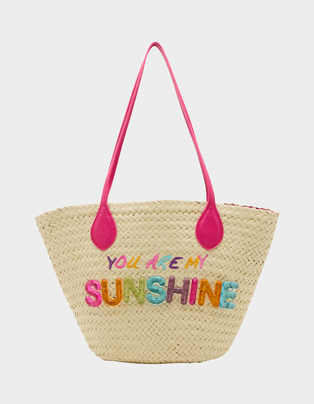 Woven Straw Tote Bag with Shoulder Strap | SUNSHINE TOTE