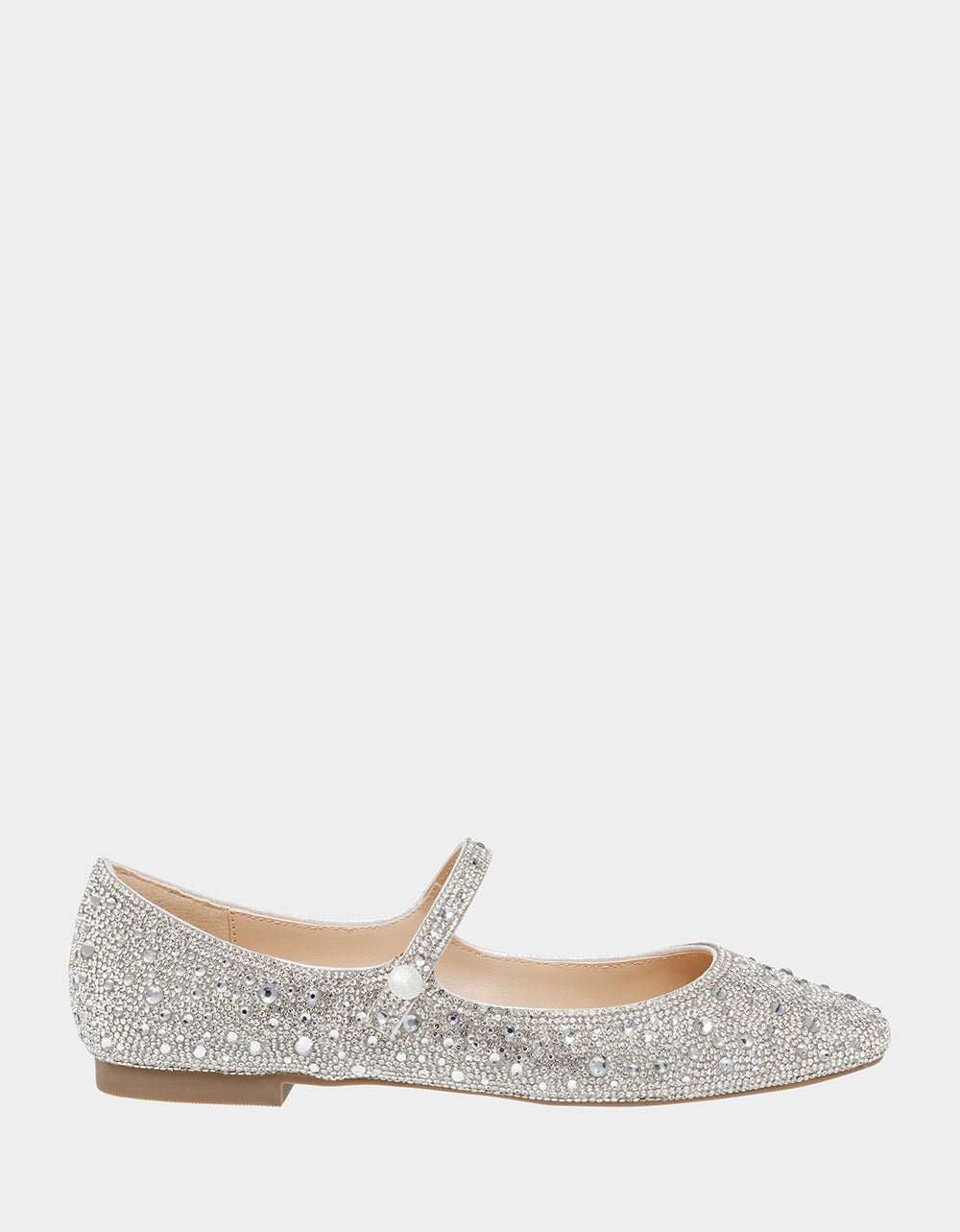 Rhinestone Maryjane Flats with Cozy Footbed | TESS Silver