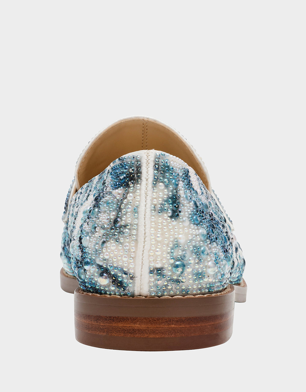 Rhinestone Embellished Loafers for Women | ARON Blue Floral
