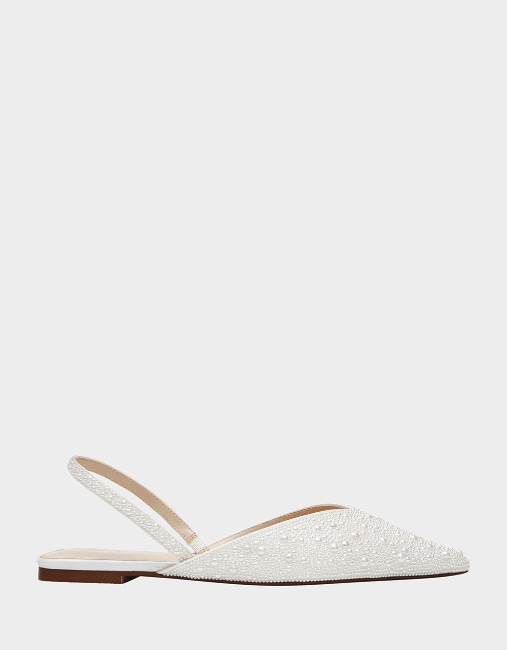 Pointed Toe Slingback Ballet Flats with Stones | VANCE Pearl