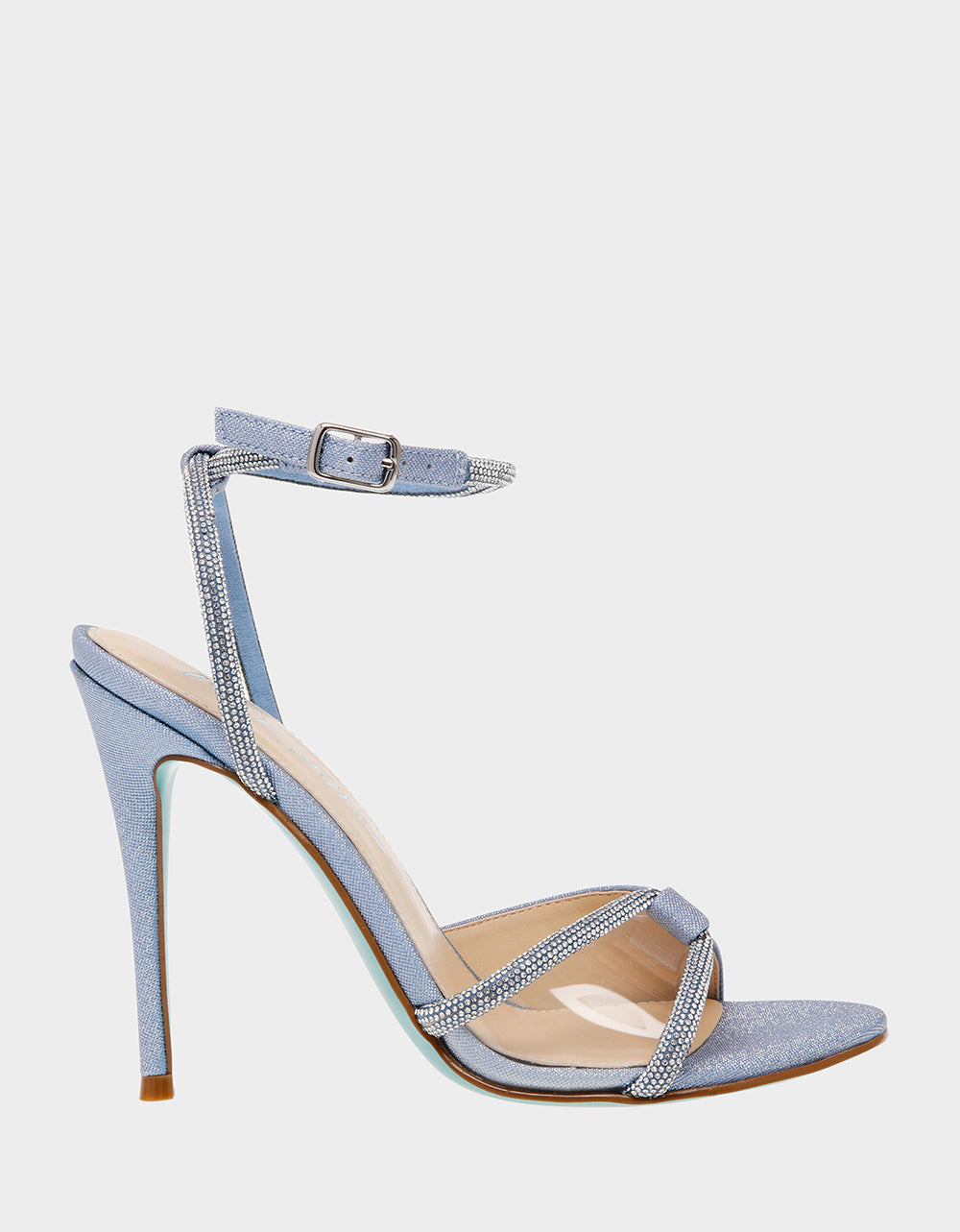Rhinestone Embellished Heels with Clear Toe Strap | VERA by RE:LUV