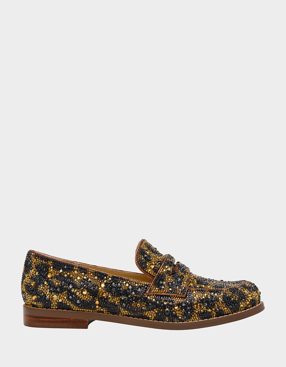 Rhinestone Embellished Loafers for Women | ARON LEOPARD