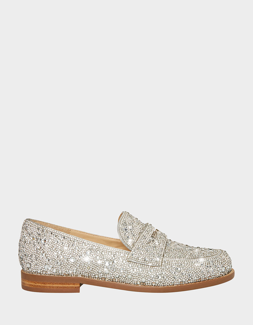 Rhinestone Embellished Penny Loafers for Women | ARON SILVER