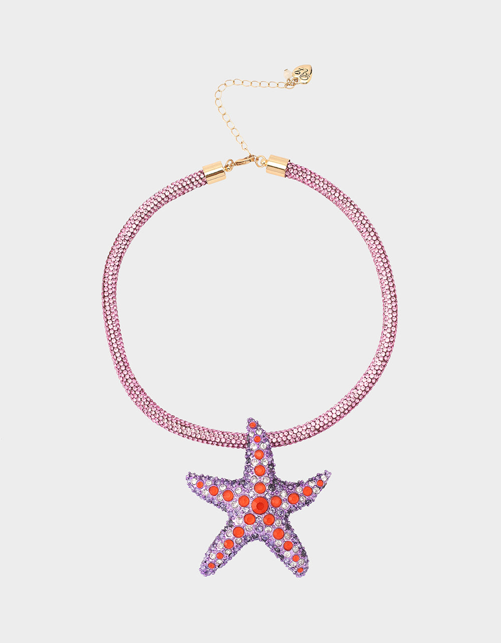 Purple Starfish Crystal Necklace with Adjustable Lobster Clasp | Mermaid Jewels