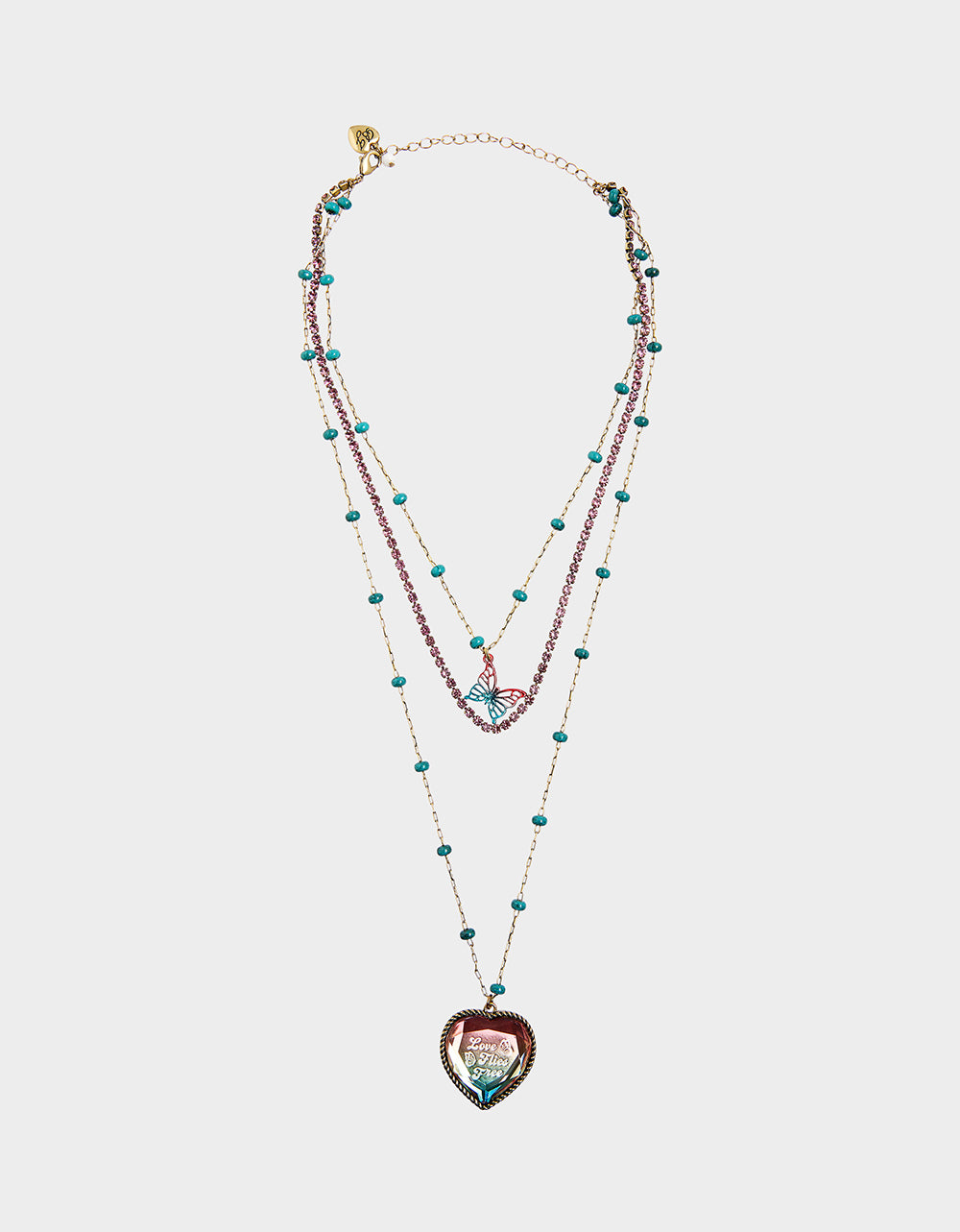 Boho Butterfly Layered Necklace with Adjustable Lobster Clasp | Betsey Johnson