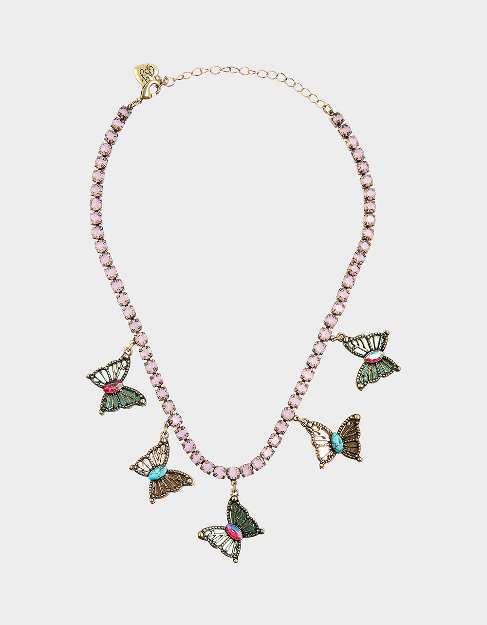 Boho Butterfly Tennis Necklace with Mixed Stones | Betsey Johnson