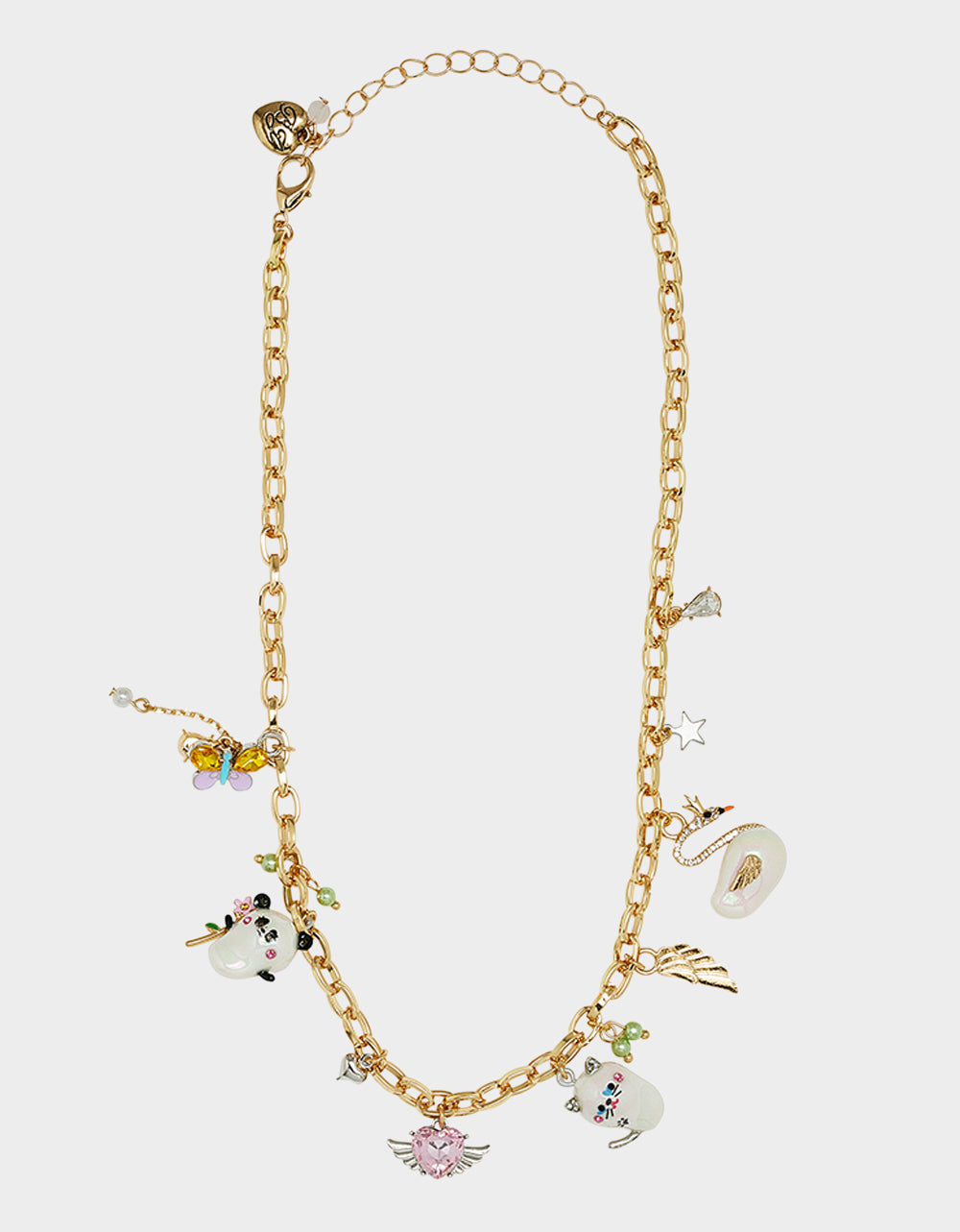 Pearl Critter Charm Necklace with Adjustable Lobster Clasp | Betsey Johnson