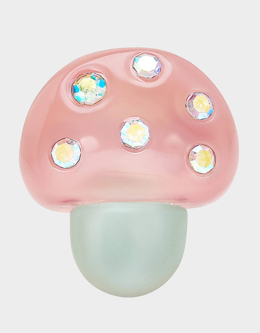 Pink Mushroom Stretch Ring with Sparkly Stones | Betsey Johnson