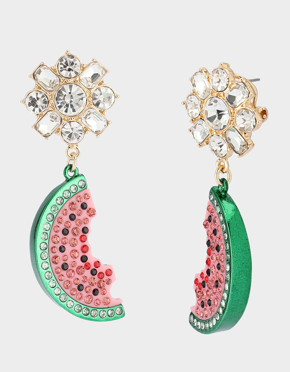 Watermelon Drop Earrings with Sparkly Stones | Betsey's Backyard