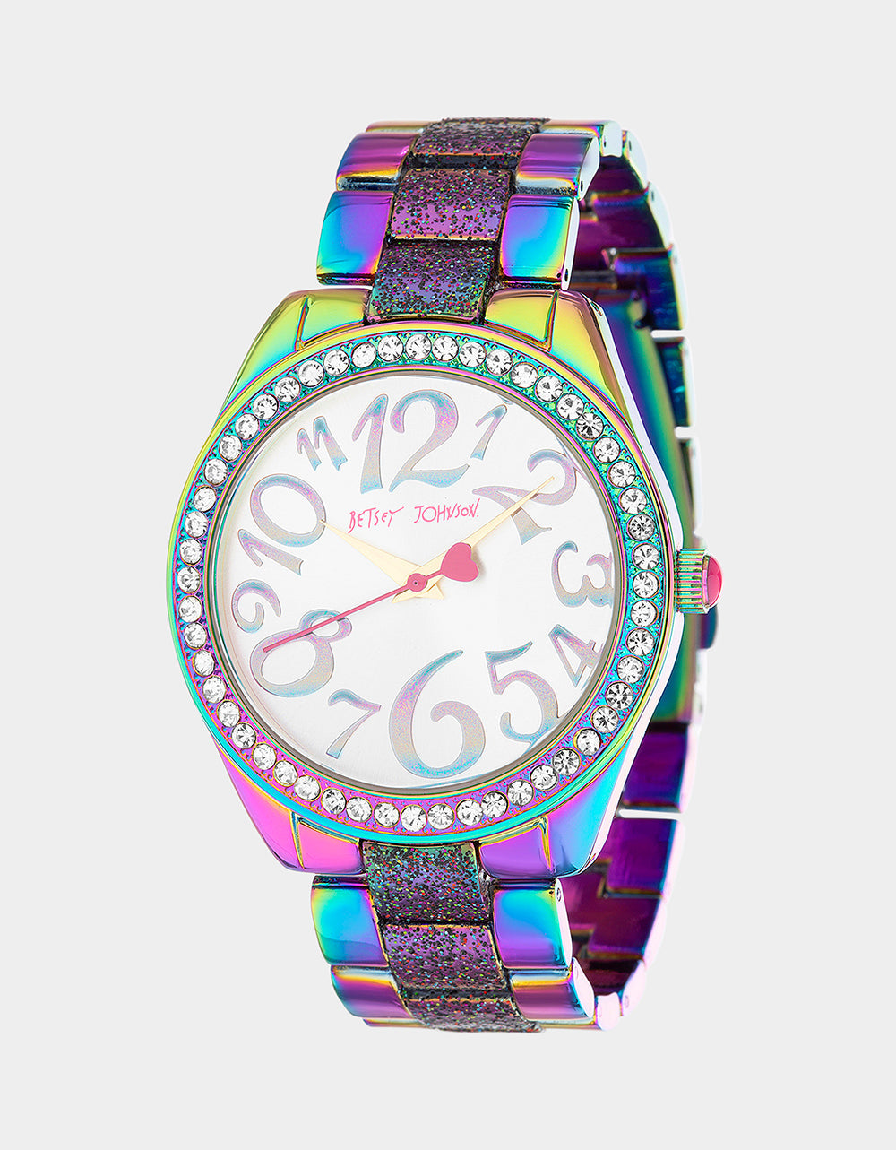 Iridescent Rhinestone Watch with Glitter | Betsey Time Olislick