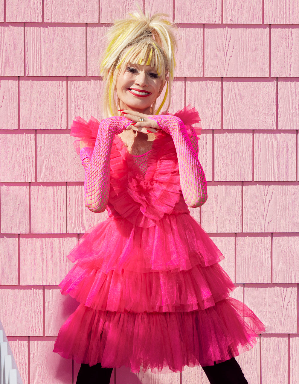 Hot Pink Tiered Tulle Mini Dress for Night Out | Betsey Johnson