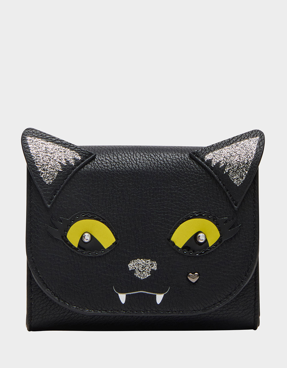 Black Cat Bifold Wallet with Glow-in-the-Dark Eyes | Kitsch
