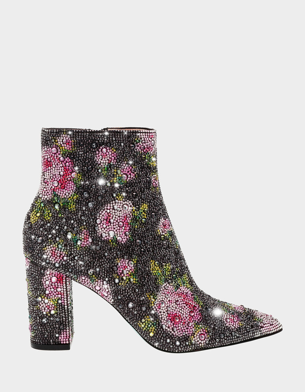 Rhinestone Ankle Booties with Block Heel for Evening Wear | CADY by RE:LUV
