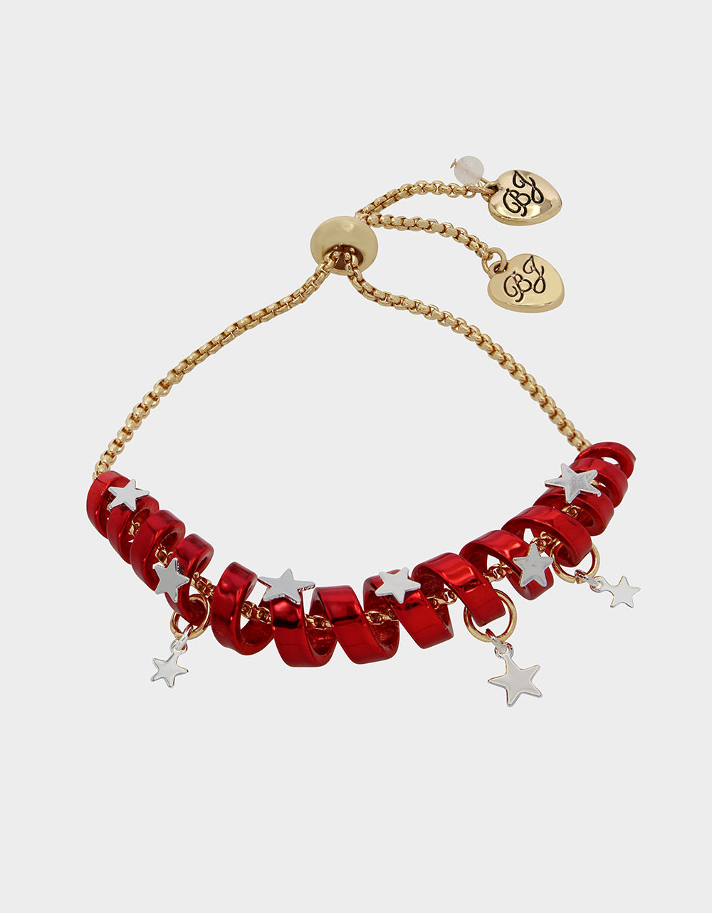Red Coil Bracelet with Adjustable Slider & Starry Details | Betseys Holiday