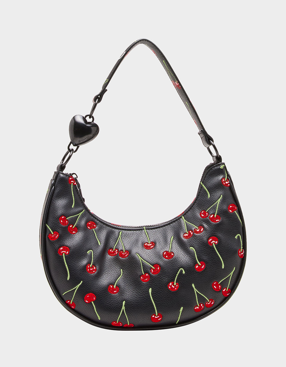 Cherry Print Shoulder Bag with Heart Strap | Betsey Johnson