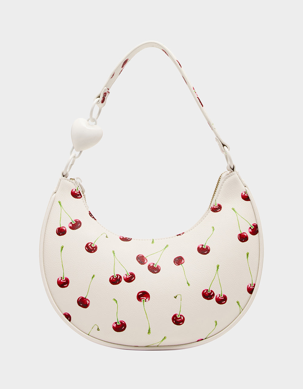 Cherry Print Shoulder Bag with Heart Strap | CHERRY ON TOP