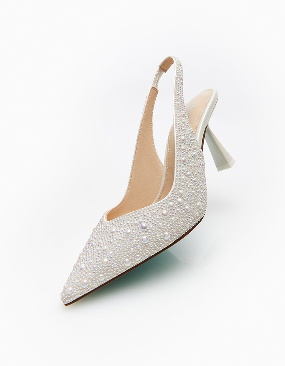 Rhinestone Slingback Heels with Pearl Finish | CLARK Ivory Pumps